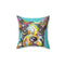 "Brutus Black" by Kelli Bringle Square Pillow