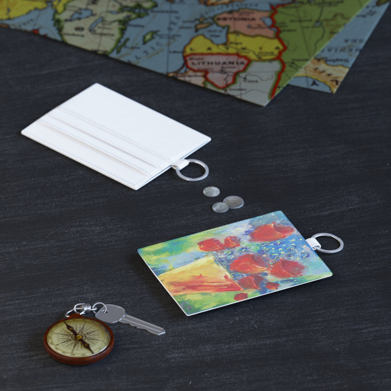 "Sunshine Colors" by Carrie Hoke - Leather Card Holder