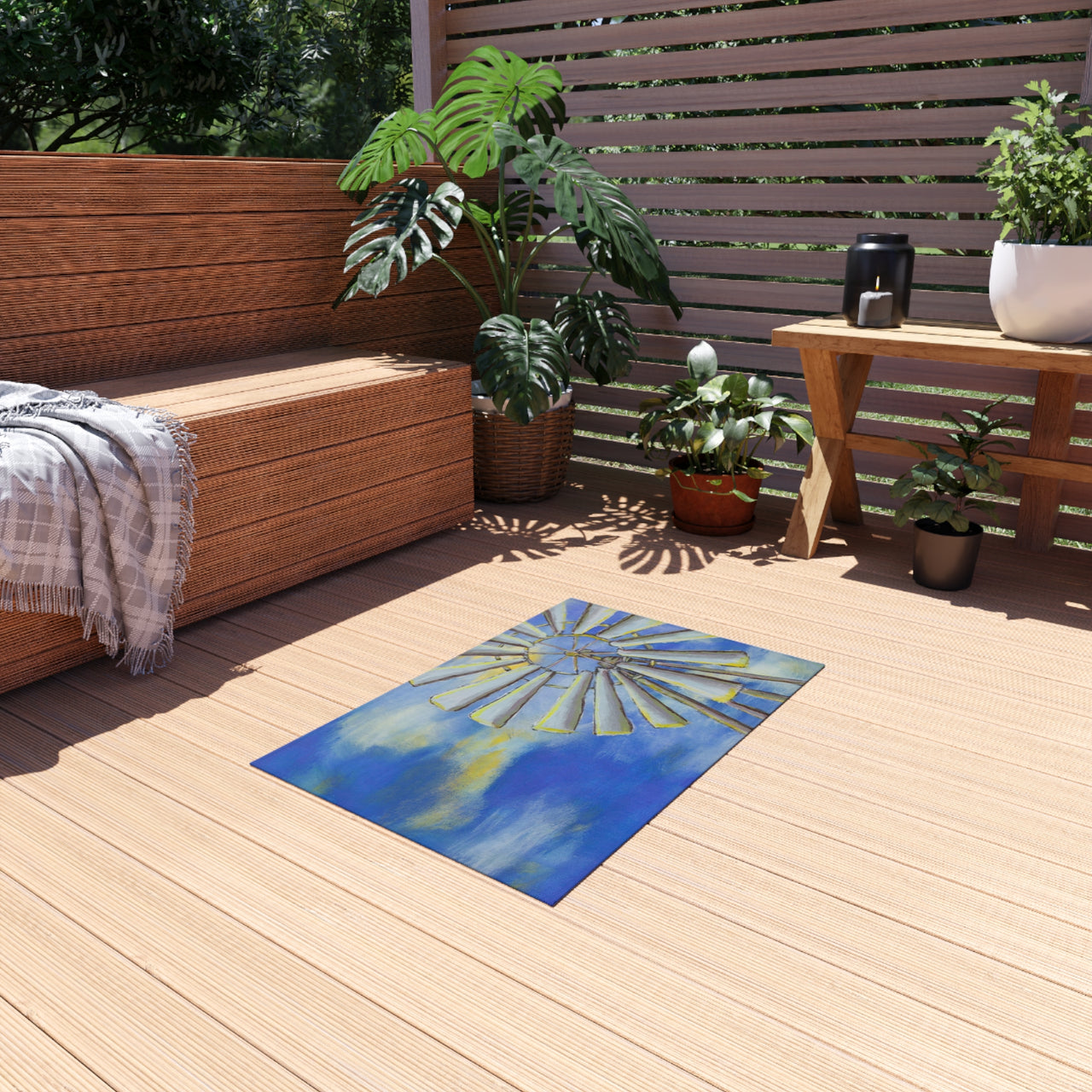 "Country Windmill" by Jennifer Walton - Outdoor Rug