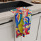 "Mom's Confetti Flowers'" by Jeff Emrick - Microfiber Tea Towel