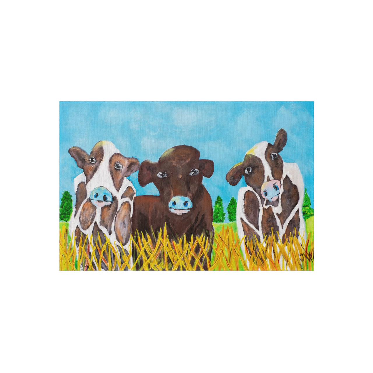 "Moo-ey" by Jennifer Walton Outdoor Rug