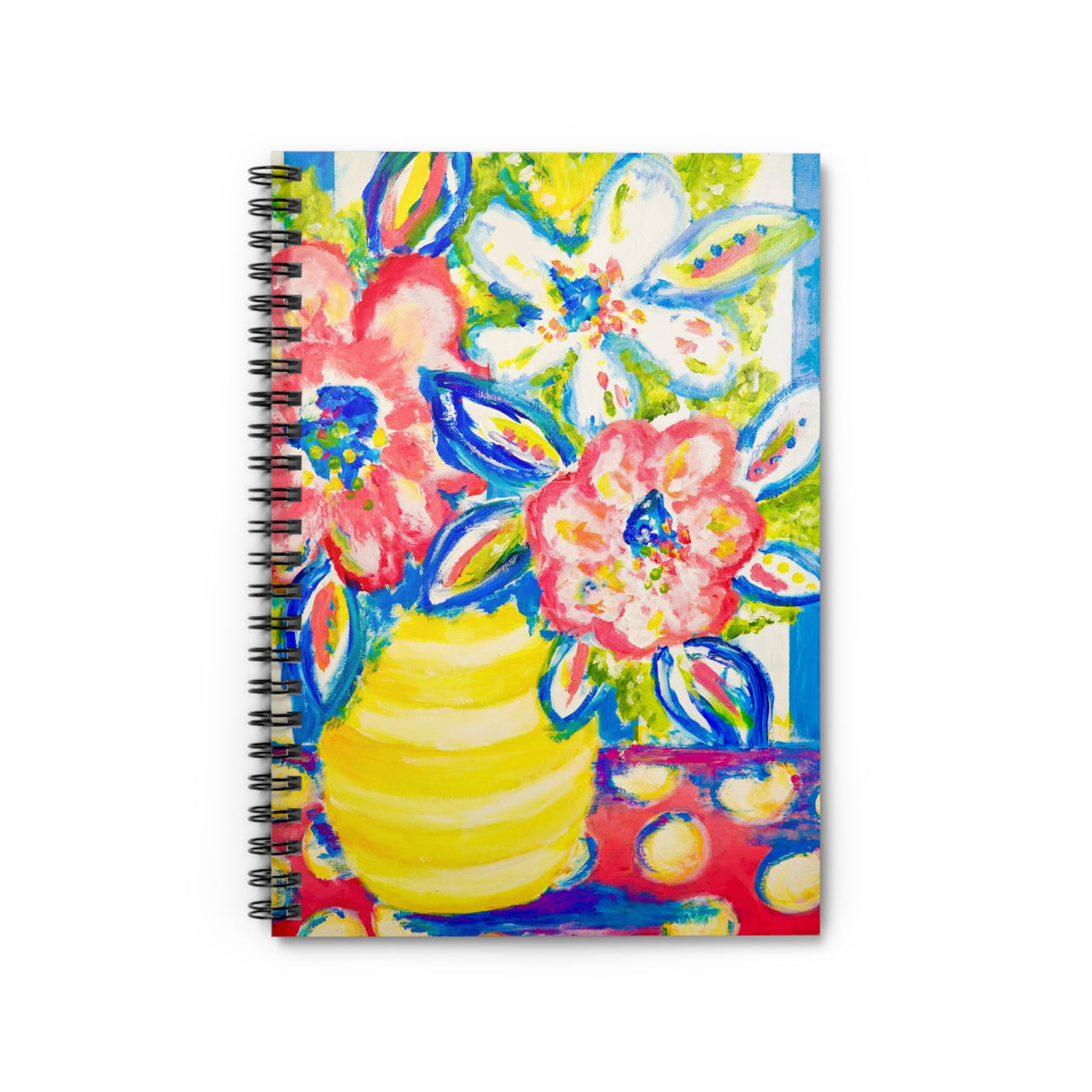 "Mom's Confetti Flowers" by Jeff Emrick - Mini Spiral Notebook