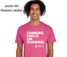 Heather Raspberry Changing Lives TECH T-Shirt