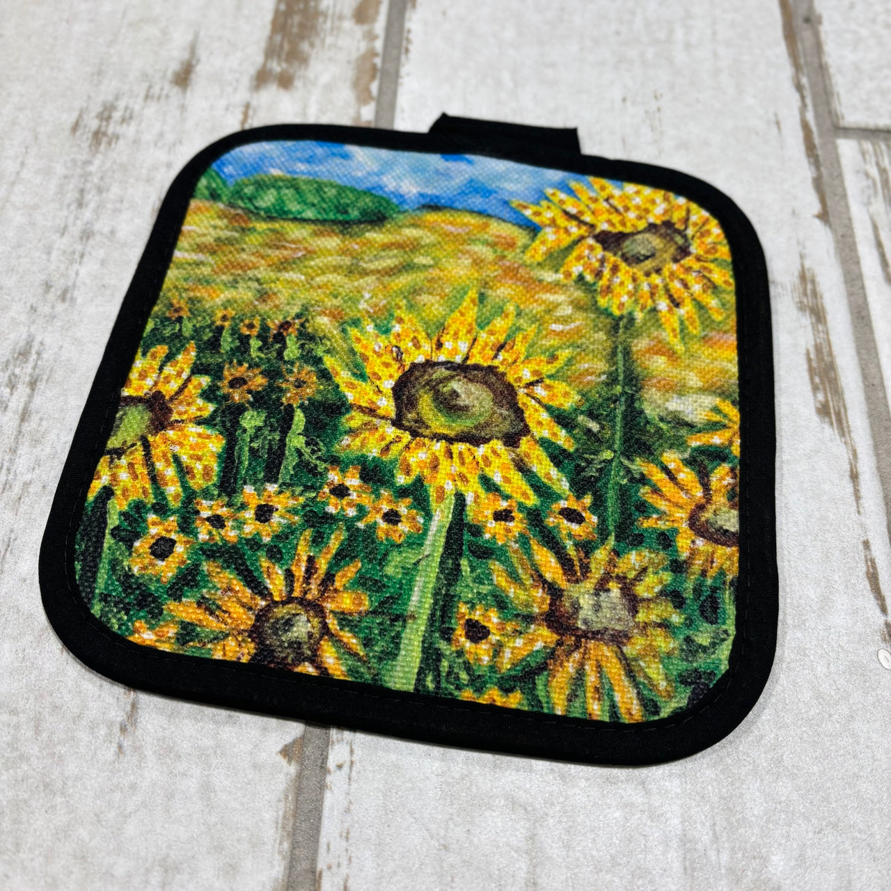 "Kansas Sunflowers" by Joey Holmes - Pot Holder