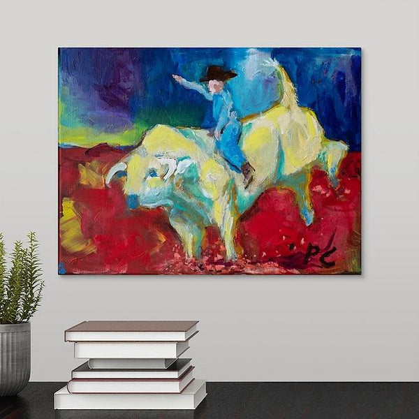 "Bull Rider" Original Painting by Pam Carey