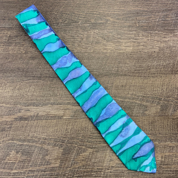 "Indigo Zebra" Silk Tie by Dee Hermes