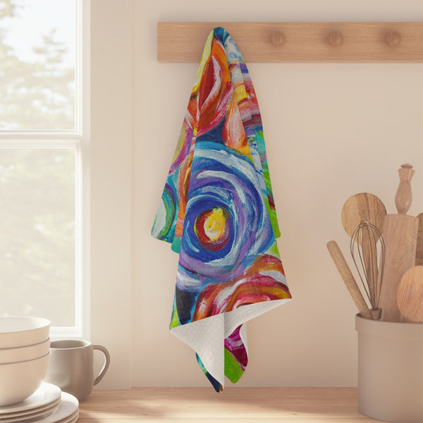 "Twilight Roses" by Brock Schul - Microfiber Tea Towel
