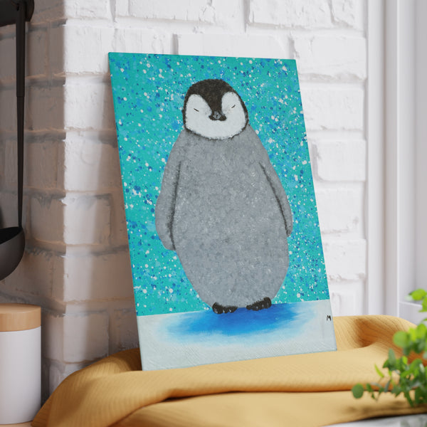 "Cozy in the Snow" by Madison Budreau - Glass Cutting Board