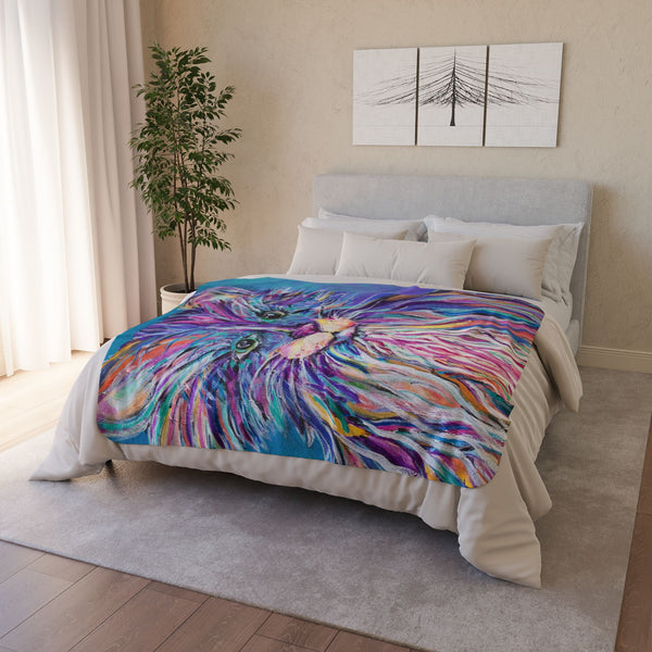 "Phoebe the Fur Baby" by Laurie Jarrett - Fleece Sherpa Blanket
