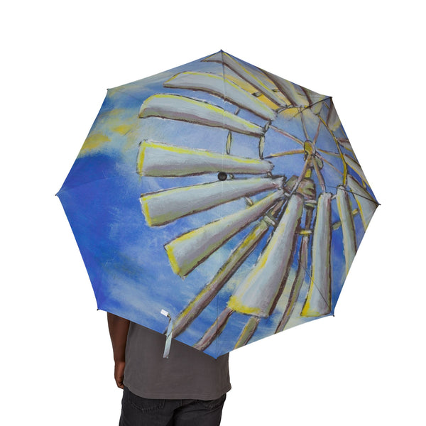 "Country Windmill" by Jennifer Walton - Semi-Automatic Foldable Umbrella