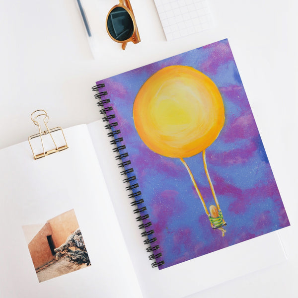 "Swinging by the Light of the Moon" by Madison Budreau - Mini Spiral Notebook
