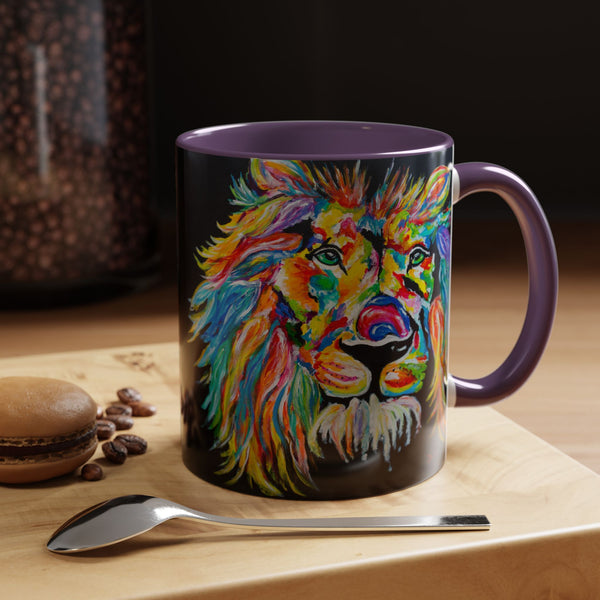 "The Rainbow Lion" by Jerimiah Tolbert - Accent Coffee Mug (11oz)