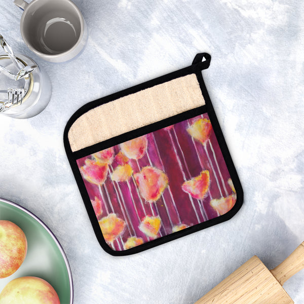 "Patsy's Tulips" by Jennifer Walton - Pot Holder with Pocket
