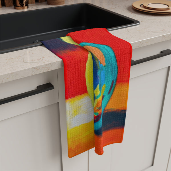 "Peared Color" by Jennifer Walton - Microfiber Tea Towel