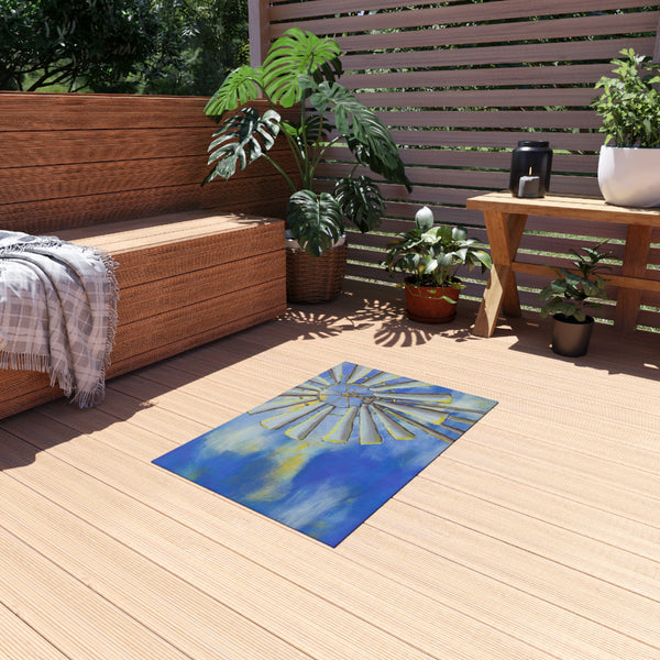 "Country Windmill" by Jennifer Walton - Outdoor Rug