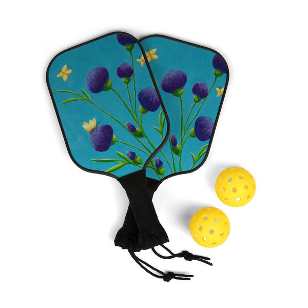"Butterflies & Bachelor Buttons" by Inez Vieyra - Pickleball Kit