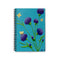 "Butterflies & Bachelor Buttons" by Inez Vieyra - Mini Spiral Notebook