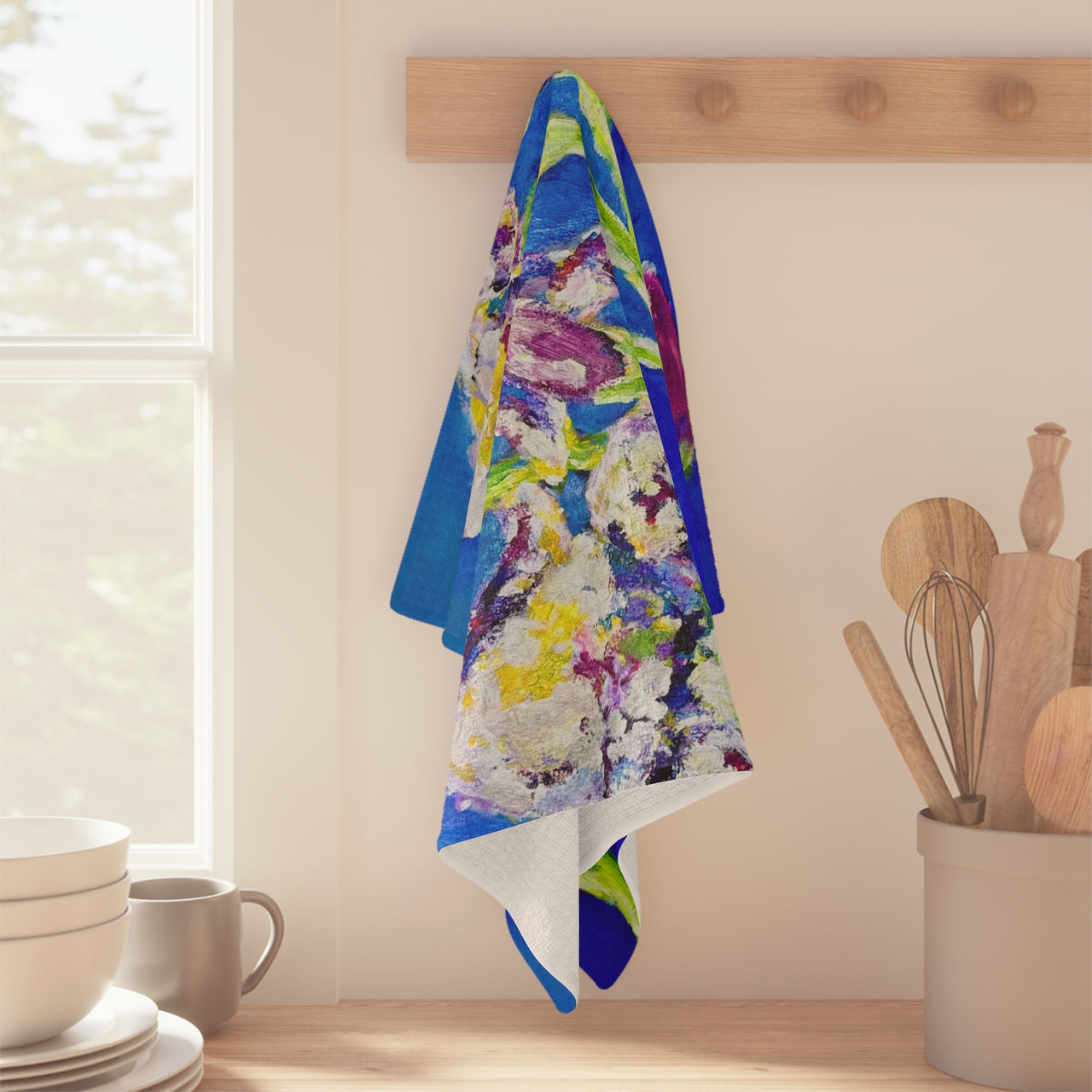 "Donald's Irises" by Donald Wilson - Microfiber Tea Towel