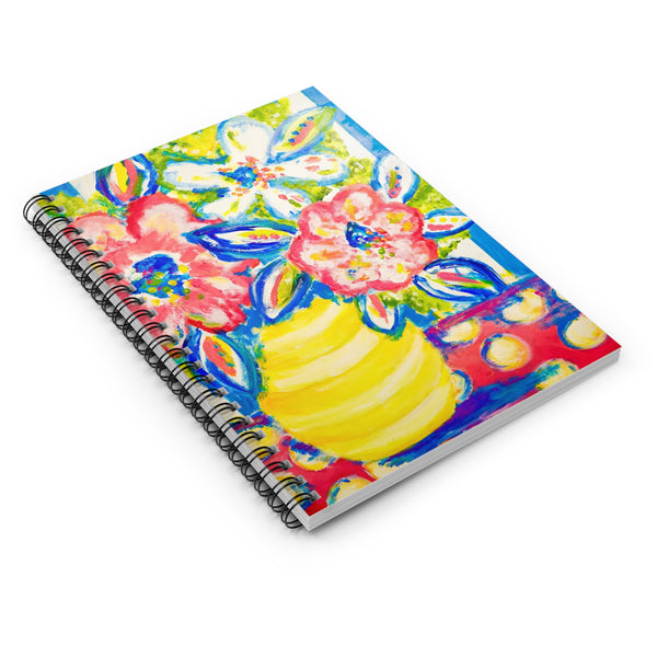 "Mom's Confetti Flowers" by Jeff Emrick - Mini Spiral Notebook