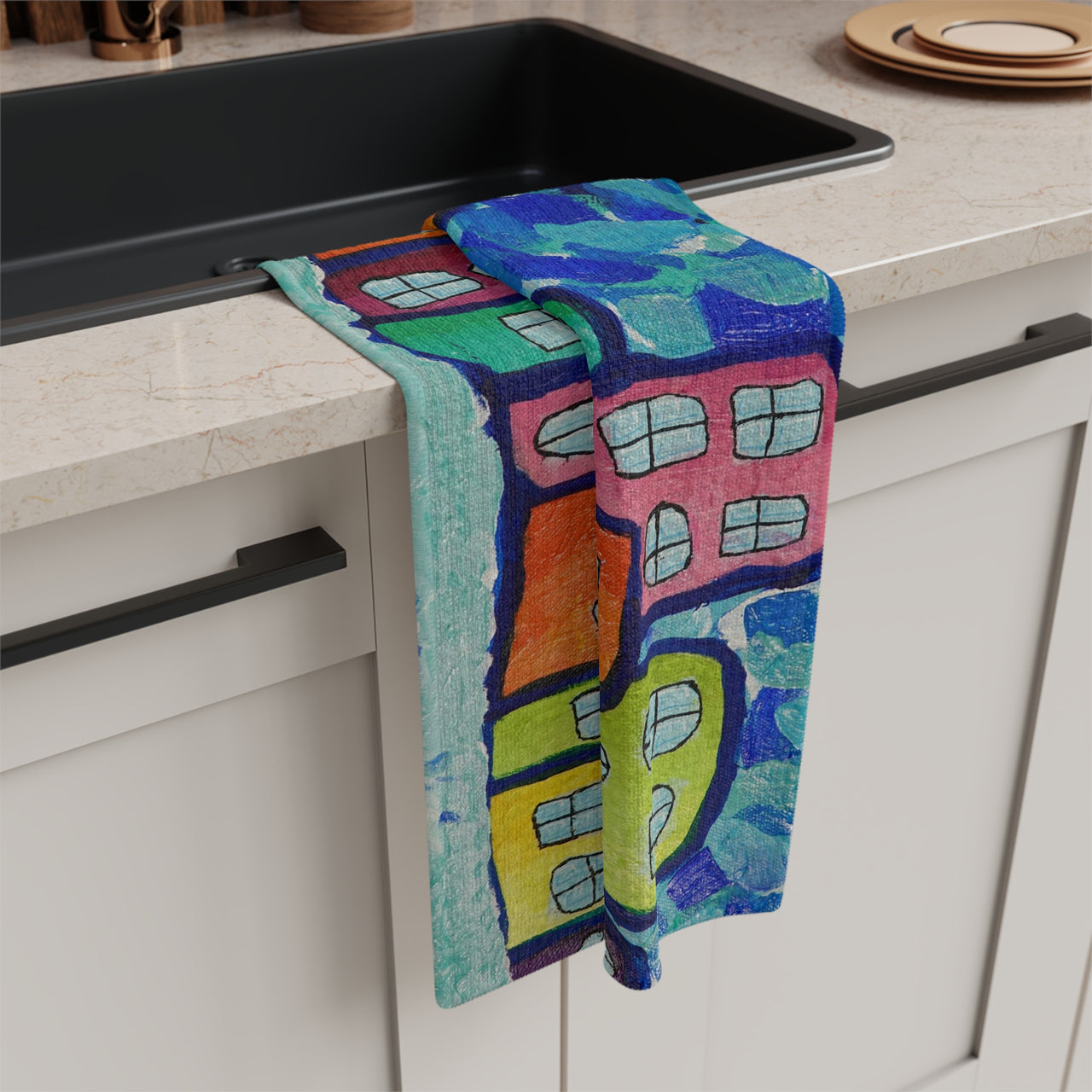"Chicago Shores" by Joey Holmes - Microfiber Tea Towel