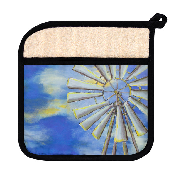 "Country Windmill" by Jennifer Walton" - Pot Holder with Pocket