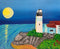 "Lighthouse At Night" Original Painting by Christina Bradfield