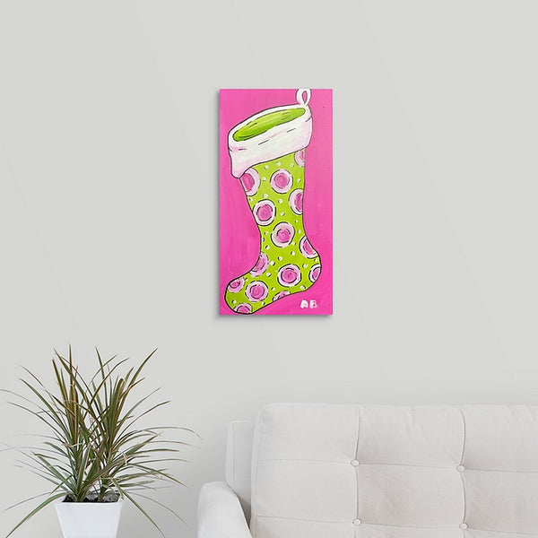 "Merry and Happy Stocking" Original Painting by Aleen Bell