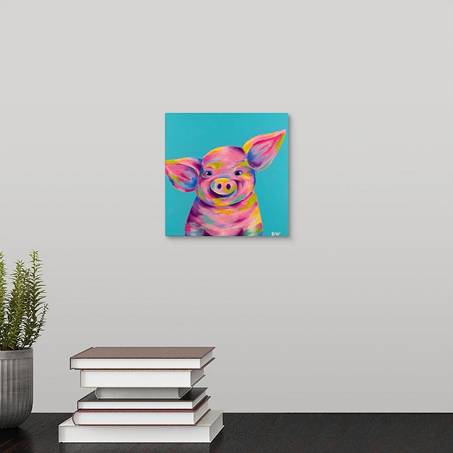 "Orville, the Pig of Many Colors" Mini Print by Donald Wilson
