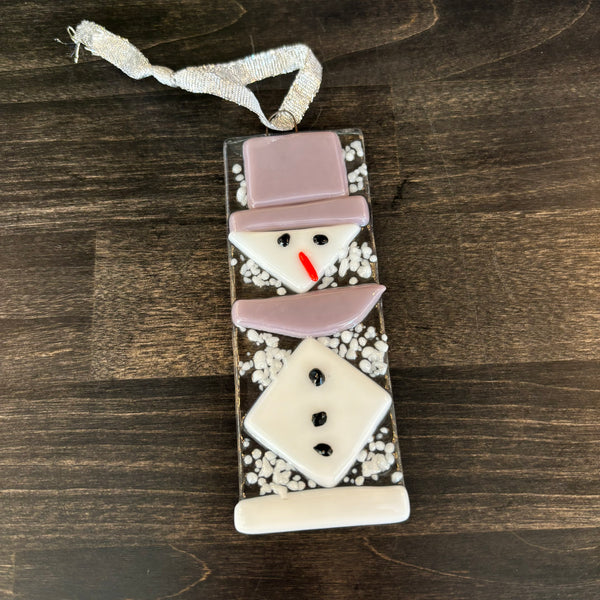 Snowman Glass Art Ornament by Adam Ankenman