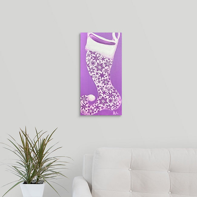 "Purple Stocking" Original Painting by Amanda Lansdowne