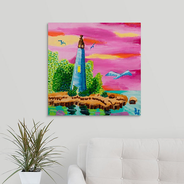 "Sunset and Lighthouse" Print by Brock Schul