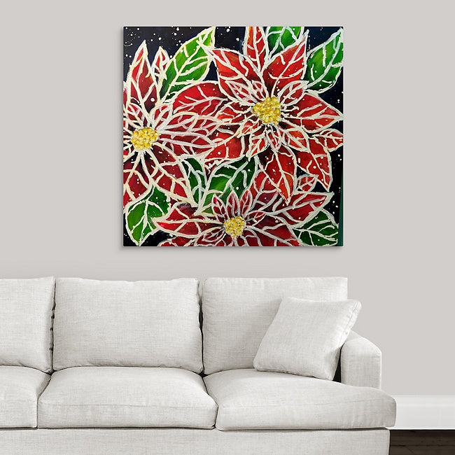 "Three Poinsettias" Original Painting by Andy Johnson
