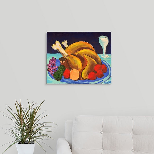 "A Turkey Dinner" Original Painting by Inez Vieyra
