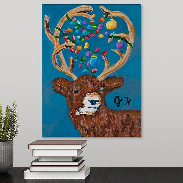 "Christmas Deer" Original Painting by Joey Holmes