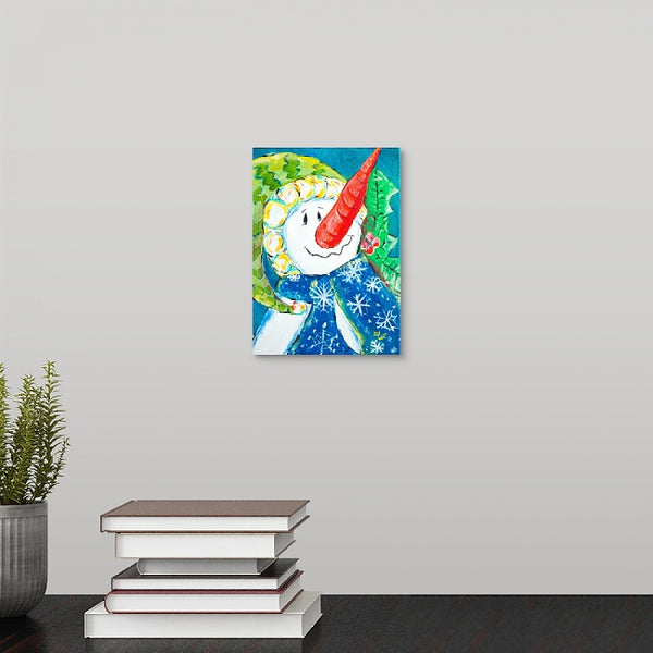 "Christmas Snowman" Mini Print by Laurie Jarrett