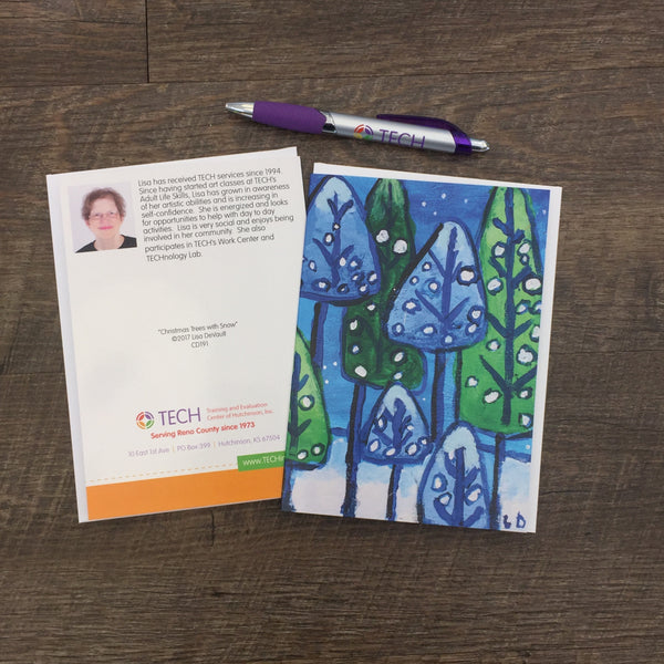 "Christmas Trees with Snow" Cards by Lisa DeVault