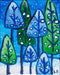 "Christmas Trees with Snow" Print by Lisa DeVault