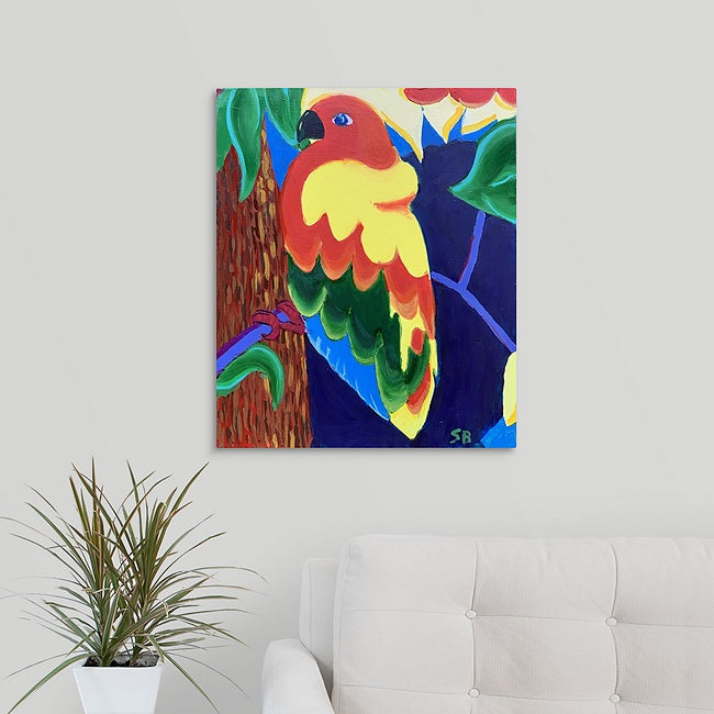 "Jungle Parrot" Original Painting by Stan Balman