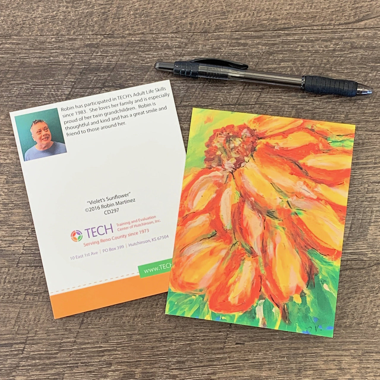 "Violet's Sunflower" Card by Robin Martinez
