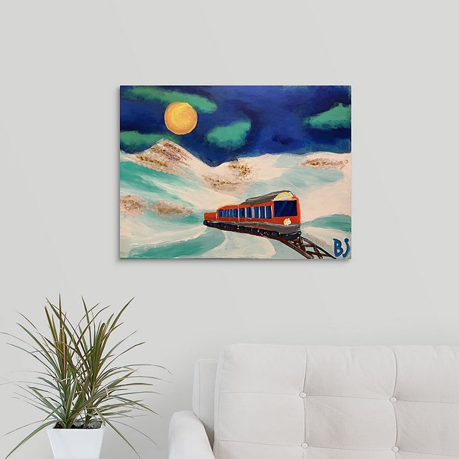 "Snowy Mountain Train" Original Painting by Brock Schul