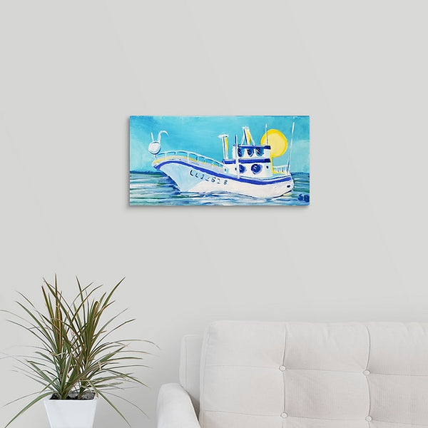 "Stan's Fishing Boat" Original Painting by Stan Balman