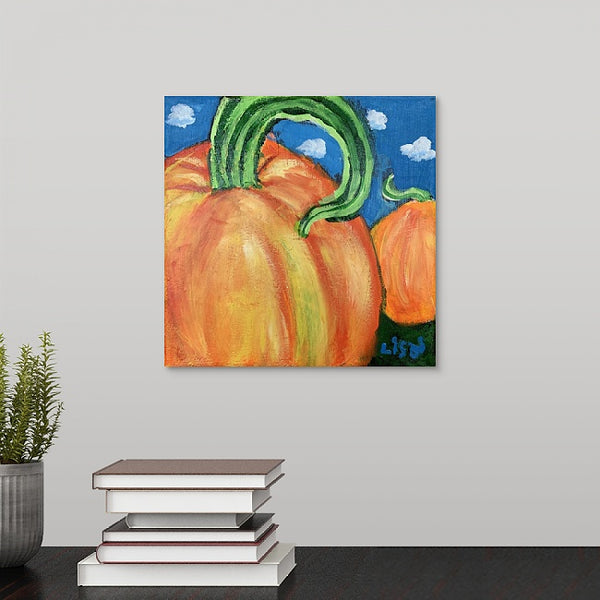 "State Fair Pumpkins" Original Painting by Lisa DeVault