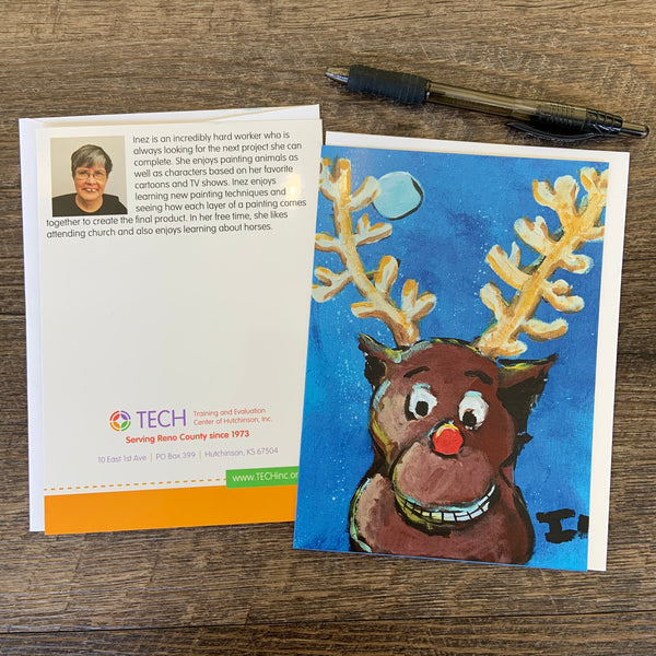 "Laughing Rudolph" Cards by Inez Vieyra